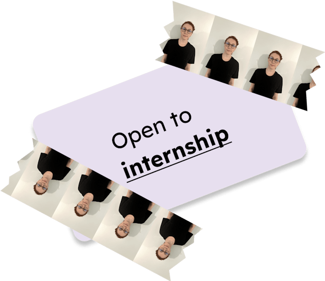 A sign that says 'Open to internship'